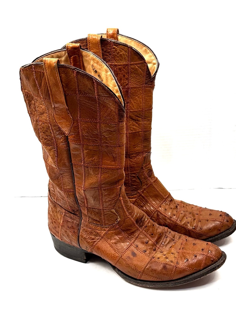 Corral Ostrich‎ Patchwork Boots Sz 12EE